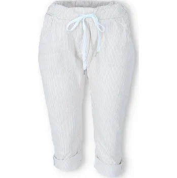 Dámské kalhoty Kalhoty capri pruh do gumy 21871 barva: béžová