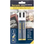 Křídový popisovač Securit, tloušťka: 2-6 mm, bílý, 2 ks