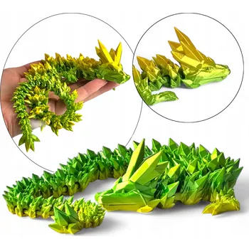 Figurka Drak 3D Figurka draka Křišťálový drak 42cm Dekorace do pokoje