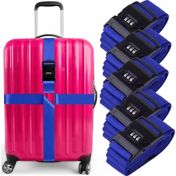 5x ZABEZPEČOVACÍ POPRUH DVOJITÝ NA KUFR, TAŠKU, ZAVAZADLO - CESTOVNÍ SADA