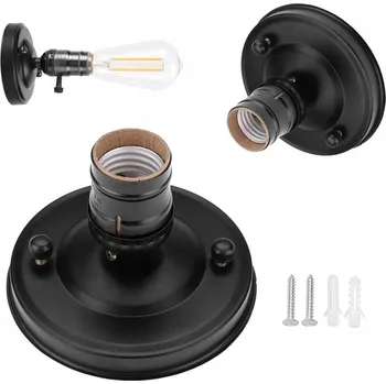 DEKORATIVNÍ OBJÍMKA VINTAGE E26/E27 KOVOVÁ GRAFIT