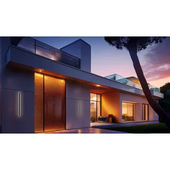 Venkovní osvětlení Venkovní nástěnná lampa STICK L-60 černá 20W opálové stínidlo IP65