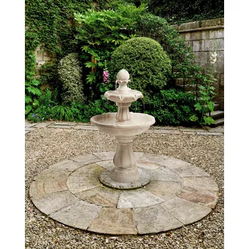 Zahradní dekorace Zahradní fontána světle béžová pryskyřice venkovní patrová fontánka moderní design Beliani