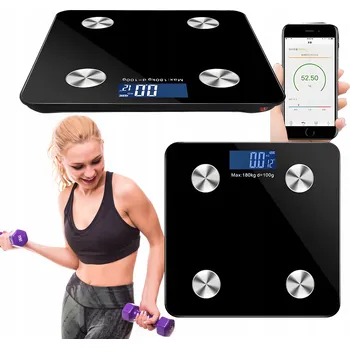 Osobní váha INTELIGENTNÍ OSOBNÍ VÁHA S BLUETOOTH, MĚŘENÍ BMI, APLIKACE, SKLENĚNÁ, 180 KG