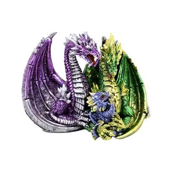 Figurka Dekorace - soška - Temné legendy - Drak - mládě - rodina