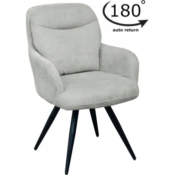 Křeslo Otočné čalouněné křeslo WITO šedé látkové do obýváku jídelny