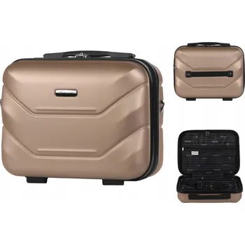 KUFŘÍK CESTOVNÍ KOSMETICKÁ TAŠKA ZAVAZADLA DIAMOND ŠAMPAŇSKÉ Tvrdé BC 14" A227 ABS