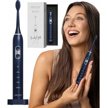 Elektrický zubní kartáček Sonický kartáček Smiley Plus modrý, 5 režimů, 84000 ot./min