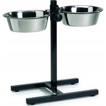 Miska pro psa Beeztees Stojan na misky černý s miskami z nerezové oceli 2x2530ml