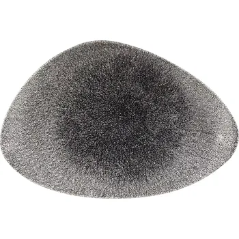 Talíř CHURCHILL Raku Quartz Black Talíř mělký, trojúhelník, délka: 304 mm
