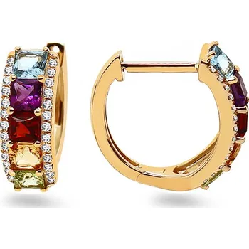 Náušnice Náušnice kroužky zdobené drahokamy Kendra DIHU074 + dárkové balení LUXUS zdarma