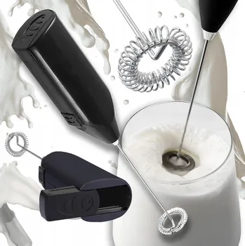 Šlehač mléka NAPĚŇOVAČ MLÉKA ELEKTRICKÝ ŠLEHAČ METLIČKA ČERNÝ