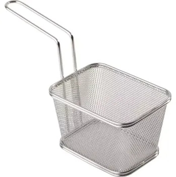 chlebník Košík pro servírování jídla nerez APS 9 x 10 x 5,5 cm, hranatý, vysoký