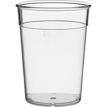 Sklenice Kelímek plastový pro vícenásobné použití Gastro cejch 0,25 l, čirý