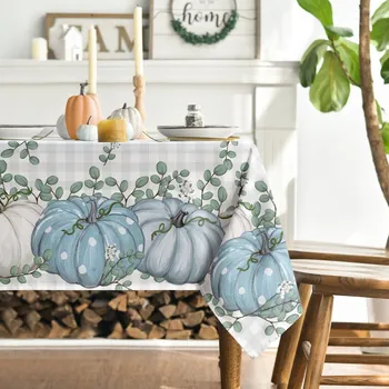 ubrus Obrus na Stůl 140x200cm Dekorace stolu Odolný proti skvrnám Dýně modré