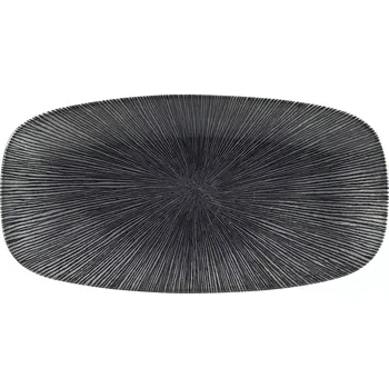 Talíř CHURCHILL Agano Černý Mělký talíř, obdélníkový, délka: 298 mm