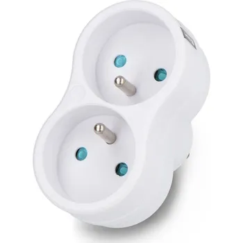 Elektrická rozdvojka - 2 zásuvky s uzemněním - bílá - DPM P902W