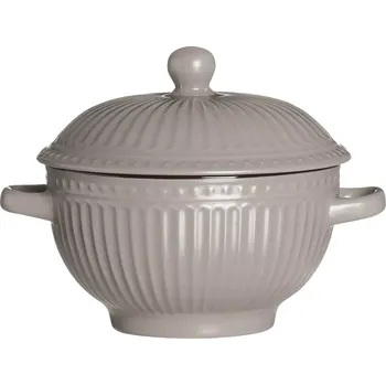 Polévková mísa Miska s víkem Senja, objem: 0,60 litru, výška: 130 mm, průměr: 150 mm, šedá