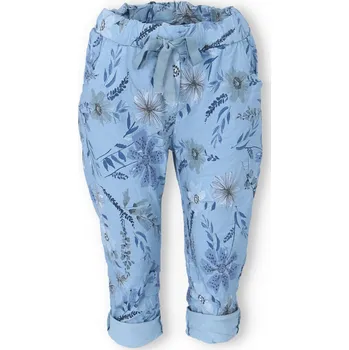 Dámské kalhoty Kalhoty capri potisk do gumy 21822 barva: modrá džínová