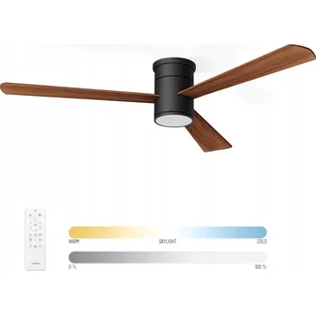 Domácí ventilátor Noaton Zoya, tmavě hnědá, stropní ventilátor, LED, časovač, DC motor