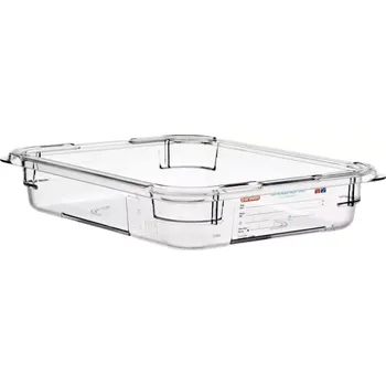 Dóza na potraviny ARAVEN Gastronádoba GN 1/2, polykarbonát, integrovaný štítek, hloubka: 65 mm, objem: 3,9 L