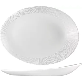 Talíř CHURCHILL Bamboo Talíř mělký, oválný, hluboký, výška: 50 mm, délka: 346 mm