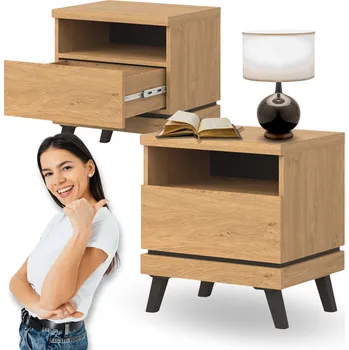 Noční stolek Noční Stolek Loft Dub se zásuvkou 50 cm CANTE Malý Do Ložnice Do Pokoje