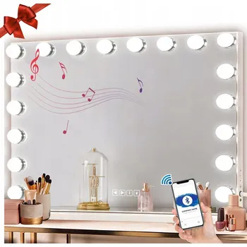 Zrcadlo ZRCADLO PRO LÍČENÍ VIZÁŽE MAKE UP LED DOTYKOVÉ 3K Bluetooth 80x60 cm