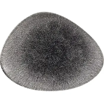 Talíř CHURCHILL Raku Quartz Black Talíř mělký, trojúhelník, délka: 200 mm