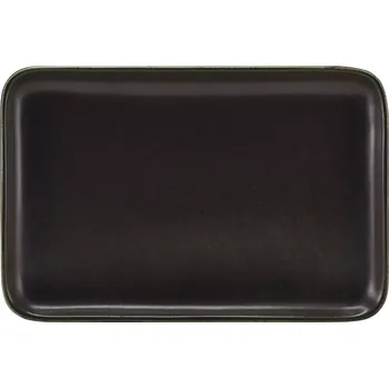 Talíř GENWARE Talíř porcelánový, výška: 28 mm, délka: 304 mm, šířka: 202 mm, černý