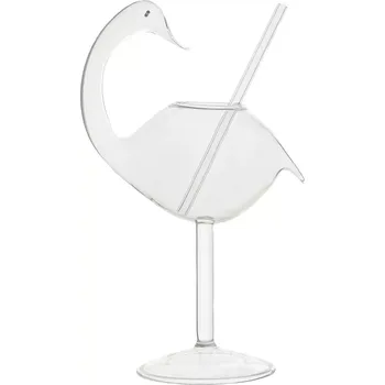 Sklenice Koktejlová sklenice Plameňák, obsah: 0,17 litru, výška: 235 mm, délka: 115 mm