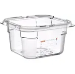 ARAVEN Gastronádoba GN 1/6, polykarbonát, integrovaný štítek, Hloubka: 100 mm, Objem: 1,5 L