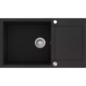 Granitový dřez Kuchyňský dřez Aquasanita Tesa 860.0E black metallic