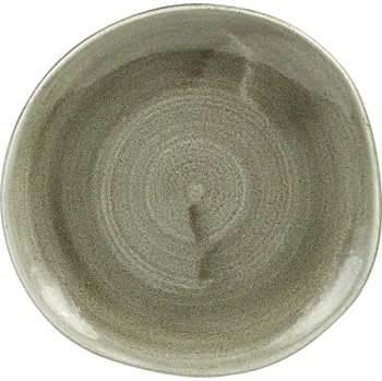 Talíř CHURCHILL Stonecast Polní zelená Mělký talíř, organický, průměr: 186 mm