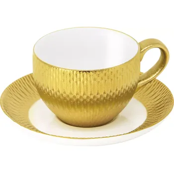 LE COQ Deras Šálek na espresso s podšálkem, délka: 65 mm, šířka: 95 mm, zlatá