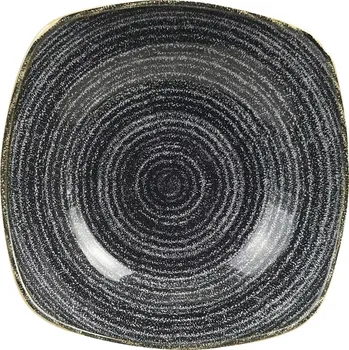Talíř CHURCHILL Homespun Charcoal Black hluboký talíř, čtvercový, délka: 235 mm