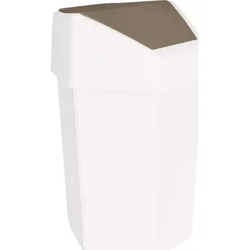 Odpadkový koš Odpadkový koš plastový 50 l, bílý, se sklopným víkem