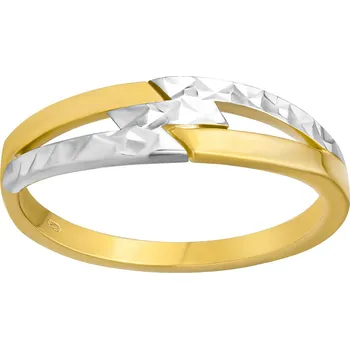 Šperk Zlatý prsten Linéa ze žlutého a bílého zlata obvod 54 mm