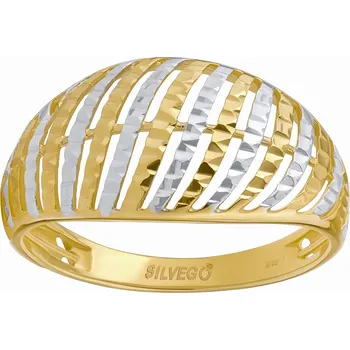 Šperk Zlatý prsten Reese ze žlutého a bílého zlata ručně rytý obvod 56 mm