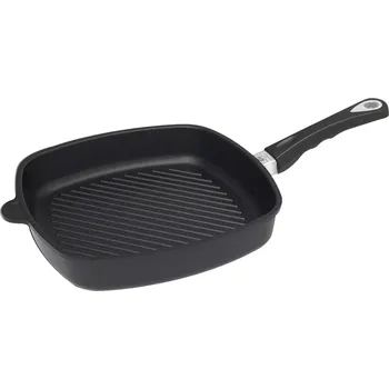 Pánev AMT GASTROGUSS Hliníková pánev čtvercová, délka: 280 mm, s grilovacím dnem