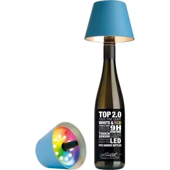 Lampička Stolní LED lampa na láhev Sompex Top 2.0 14 cm, modrá