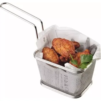 chlebník Košík pro servírování jídla nerez 10,5x13,5x8 cm APS, hranatý, vysoký