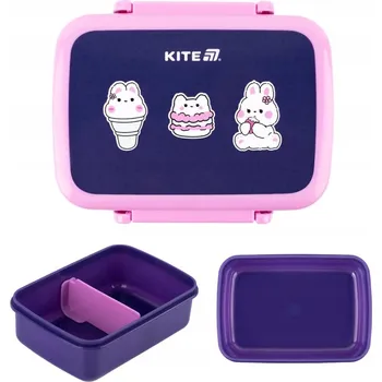 Svačinový box SVAČINOVÝ BOX LUNCHBOX S PŘEHRÁDKAMI DO ŠKOLY 420ml FIALOVÝ KITE