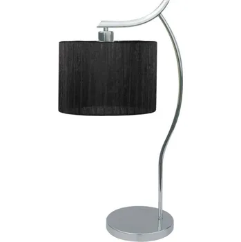 Lampička Chromová stolní lampa, kancelářská, černé stínidlo, Draga