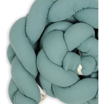 mantinel do postýlky BABYMATEX Chránič do postýlky mušelin pletený cop - zelený 200 cm