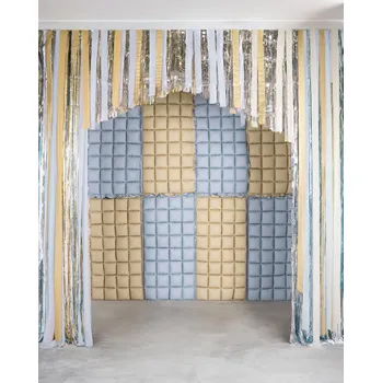 Balónek Oboustranný fóliový balónkový závěs béžovo-modrý 55x110 cm na dekoraci