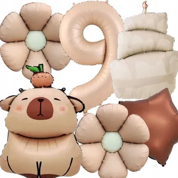 Balónek KAPYBARA Sada narozeninových balónků PASTELOVÁ SATÉNOVÁ ČÍSLICE 9