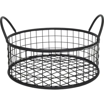 chlebník Košík kovový, černý, výška: 121 mm, průměr: 200 mm