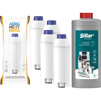 Příprava kávy 4x vodní filtr pro kávovary Delonghi + odvápňovač pro kávovary 1l