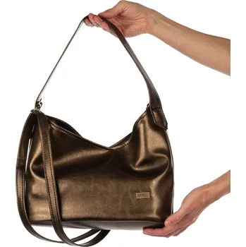 Kabelka Dámská kabelka City Bloom - bronzová | Koženková dámská kabelka | česká výroba